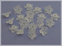 40 Blüten in weiss gefrostet, 10 mm