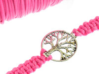 10 m Polyesterkordel gewachst in pink, 1 mm