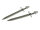 2 Statement Anhänger "Sword" in antik silberfarben, 65mm