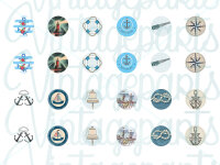 Motivbogen Nautic für runde 12mm Cabochons