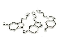 2 Anhänger "Serotonin" in silberfarben...