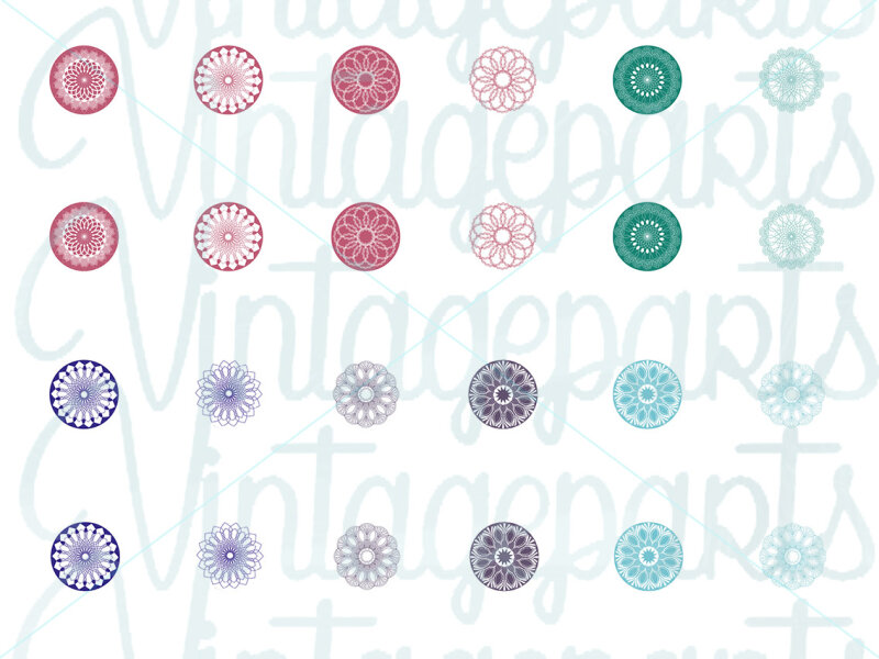 Motivbogen Mandala für runde 10mm Cabochons
