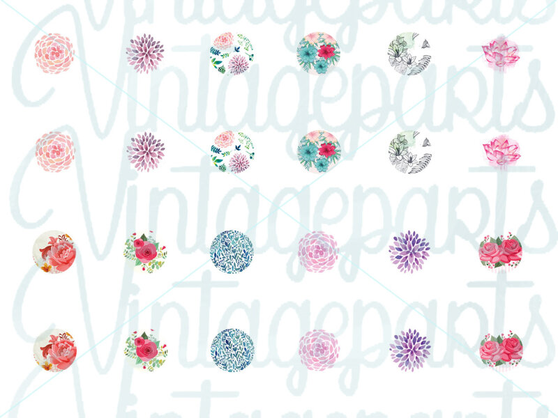 Motivbogen Blumenmeer für runde 10mm Cabochons