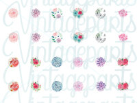 Motivbogen Blumenmeer für runde 10mm Cabochons