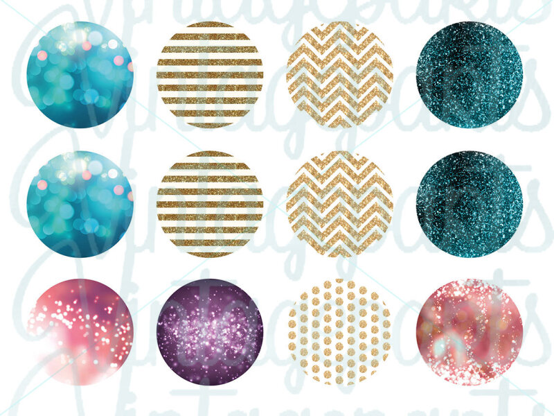 Motivbogen Glitter für runde 25mm Cabochons