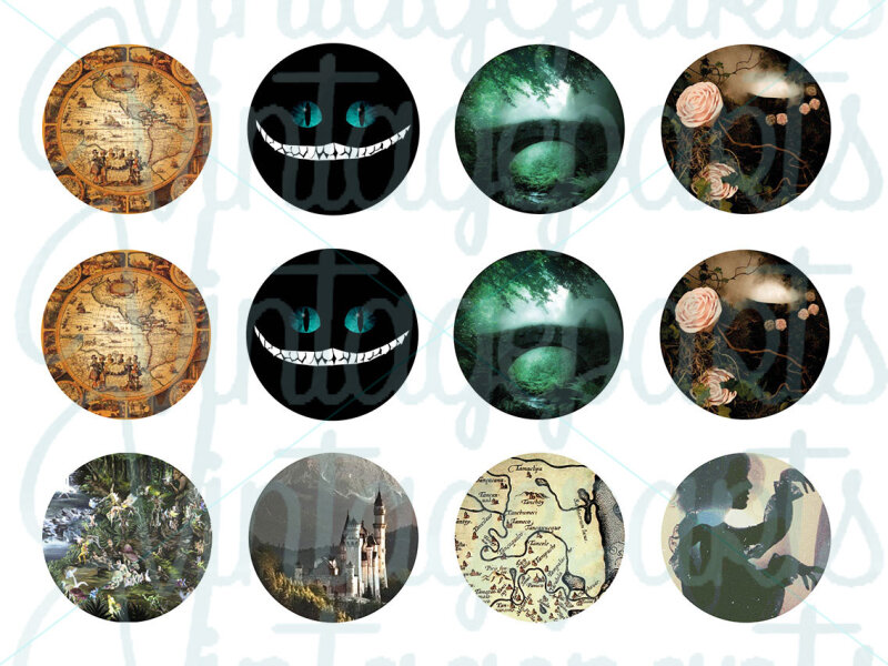 Motivbogen Fantasy für runde 25mm Cabochons