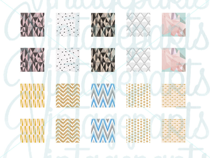 Motivbogen Geometric für quadratische 15mm Cabochons