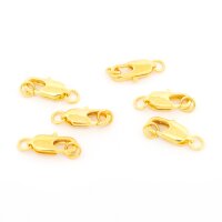 6 Karabinerverschlüsse aus Messing  in goldfarben,...