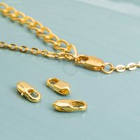 6 Karabinerverschlüsse aus Messing  in goldfarben,...