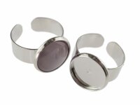 4 Ringrohlinge aus Messing für 14 mm Cabochon in...