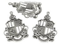 2 große Anhänger "Wappen" in antik...