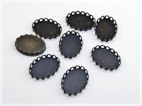 10 Fassungen in antik Bronze für 18 x 13 mm Klebeperlen