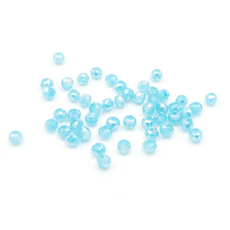 Glasschliffperlen in hellblau 4x3mm 50 Stück