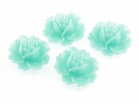 4 Cabochons "Seerose" in mint, 16 x 18 mm