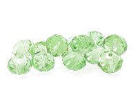 10 Glasschliffperlen in hellgrün, 12 mm