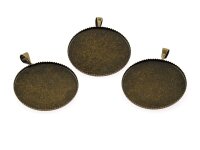 Fassungen mit ziseliertem Rand in antik bronze für...