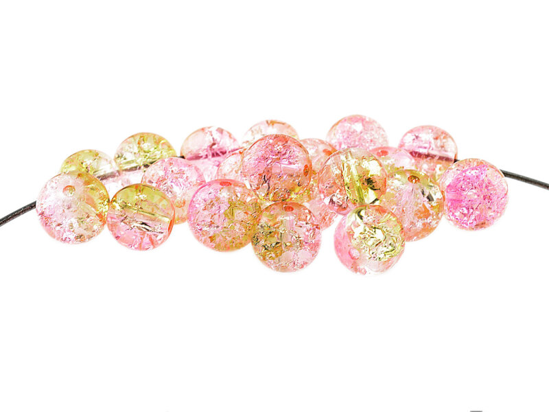 30 Crackleglasperlen "Spring", 10 mm