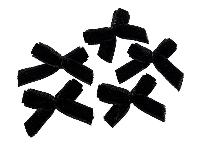 10 Samtschleifen in schwarz, 27 mm