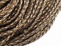 2 m Kunstlederband geflochten in goldbraun - metallic, 3 mm