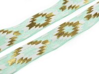 1 m elastisches Gummiband/Faltband "Aztek" in mint