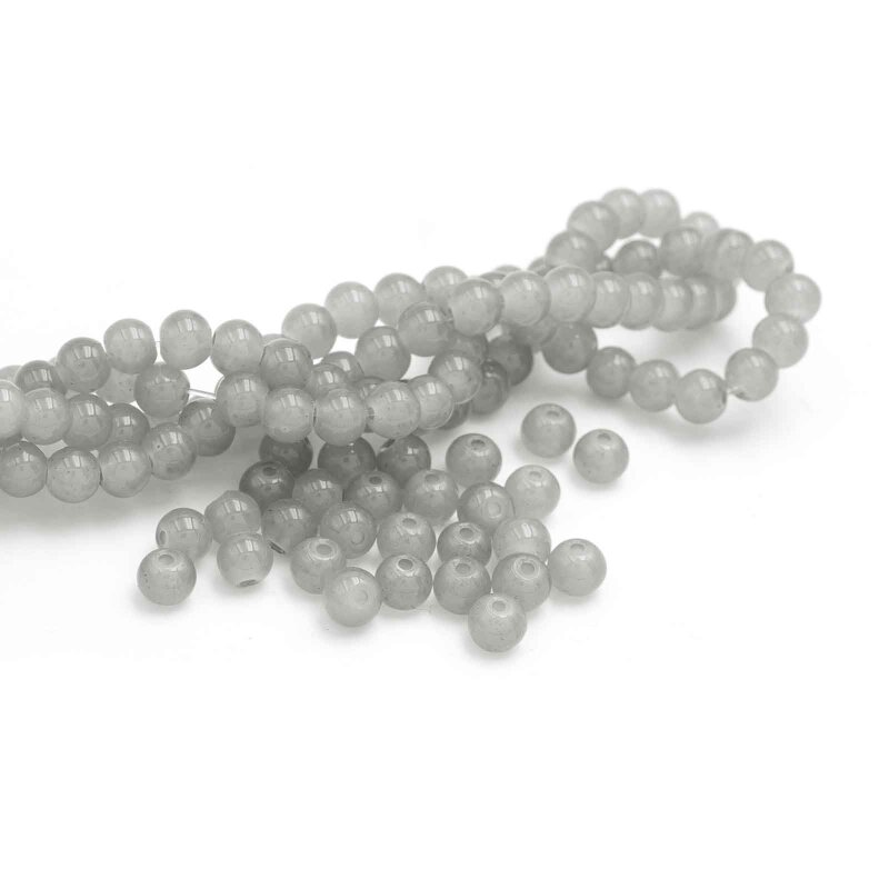 Strang kleine Glasperlen in lavendelgrau, 4x4,6mm