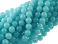 10 Glasperlen in Jadeoptik  in aquamarine 10mm