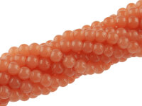 30 Glasperlen in Jadeoptik in apricot 6,5mm