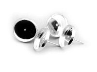 8 Ohrstecker in silberfarben für 12 mm Cabochon