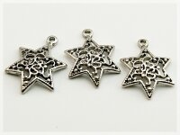 4 Sterne in vintage silberfarben, victorianisch