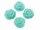 4 Cabochons als Rosen in aquamarin, 14 mm