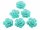 4 filigrane Cabochons als Rose in aquamarin, 15 mm