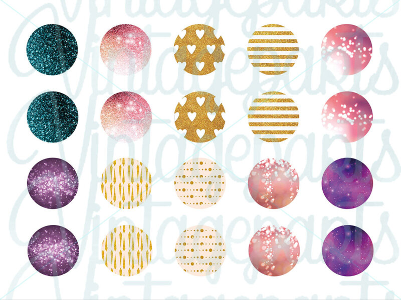 Motivbogen "Glitter" für 18mm Cabochons