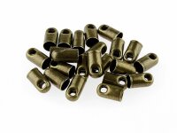 40 Messing Endkappen für 2,5 mm Bänder in antik...