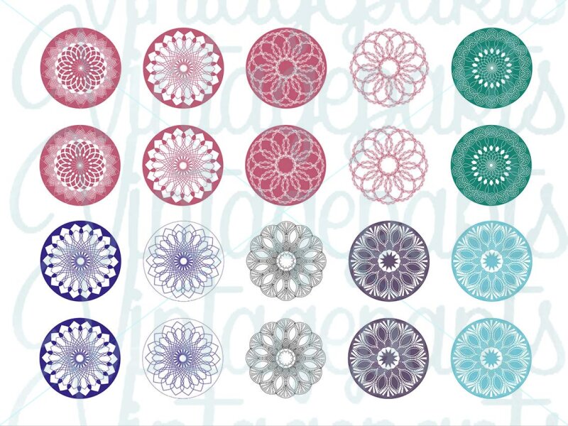 Motivbogen "Mandala" für 20mm Cabochons