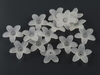 20 Blüten in weiß gefrostet, 16 mm
