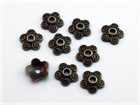 20 Perlkappen 10 mm Vintage Bronze