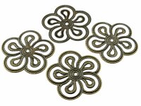 10 filigrane Blümchen in antik bronzefarben
