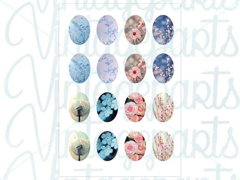 Motivbogen "Springtime" für 25x18mm Cabochons