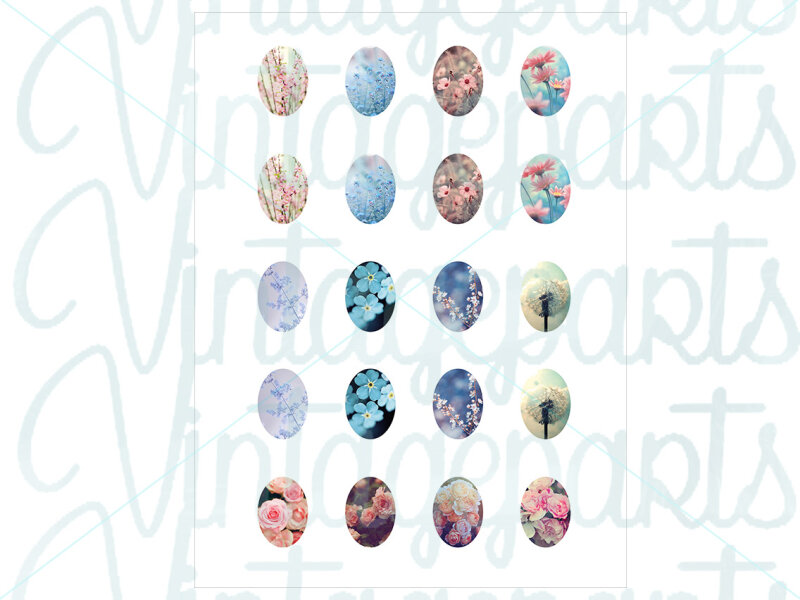 Motivbogen "Springtime" für 14 x10mm Cabochons