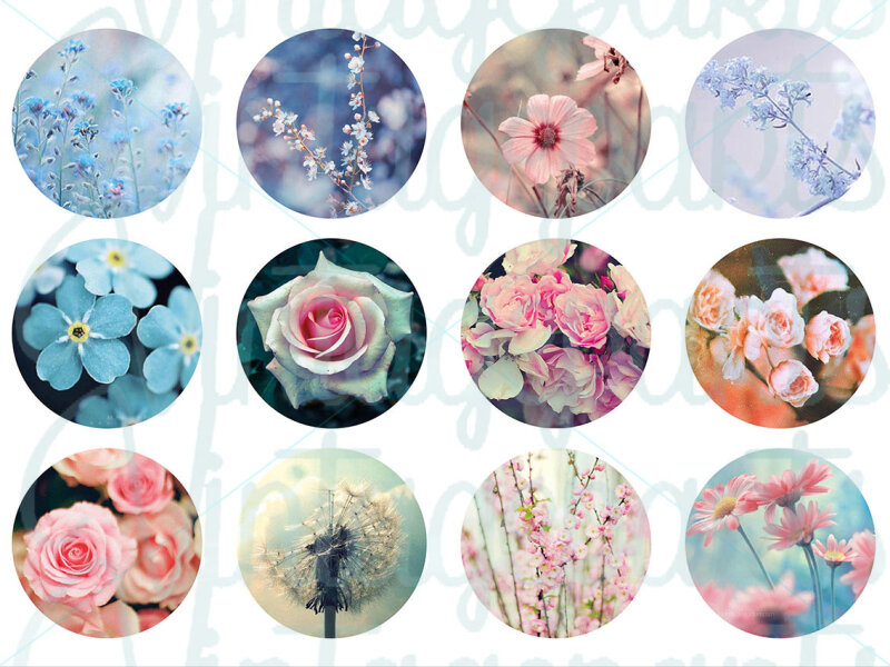 Motivbogen "Springtime" für 30mm Cabochons