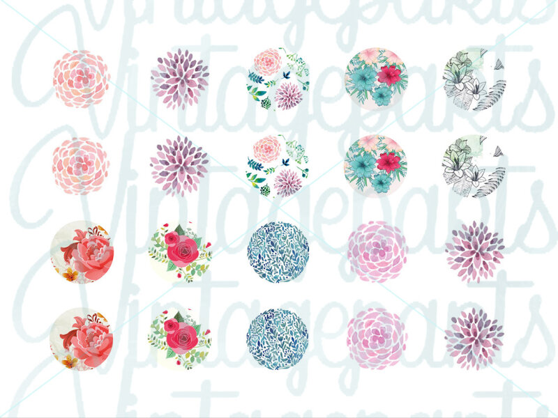 Motivbogen "Blumenmeer" für 16mm Cabochons