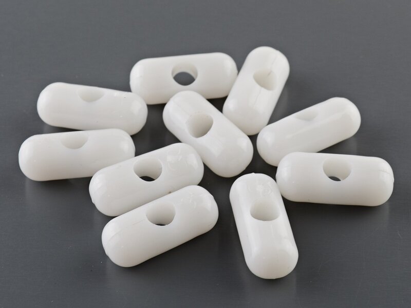 20 Bandstopper aus Acryl in weiß, 20 mm