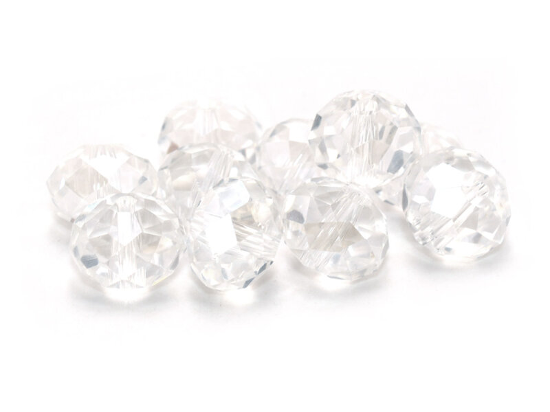 10 Glasschliffperlen in glasklar, 12 mm