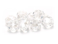 10 Glasschliffperlen in glasklar, 12 mm