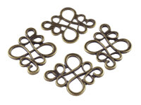 6 geschlungene Verbinder in antik bronzefarben