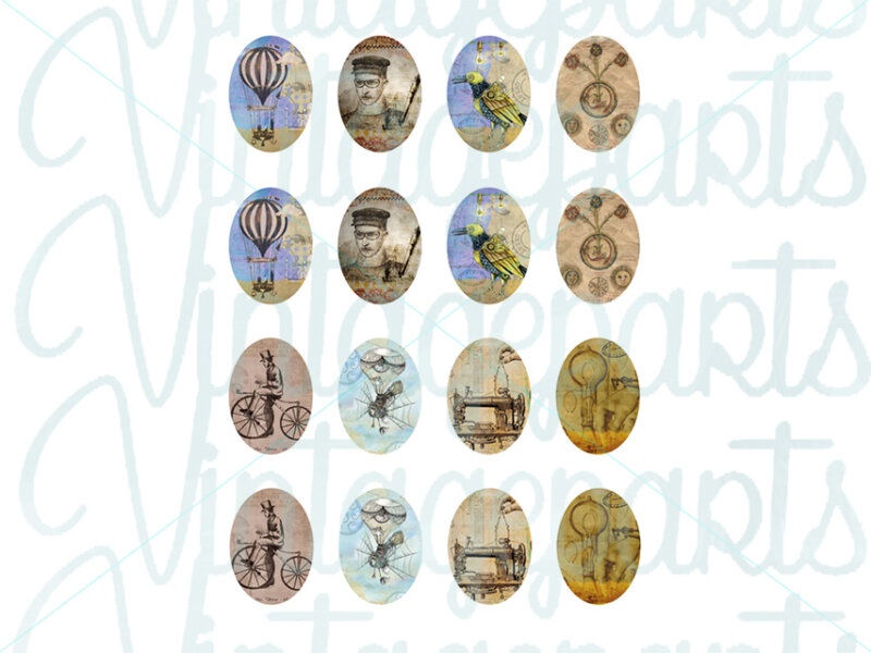 Motivbogen "Steampunk" für 25x18mm Cabochons