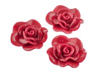 2 große Cabochon als Rose in rot