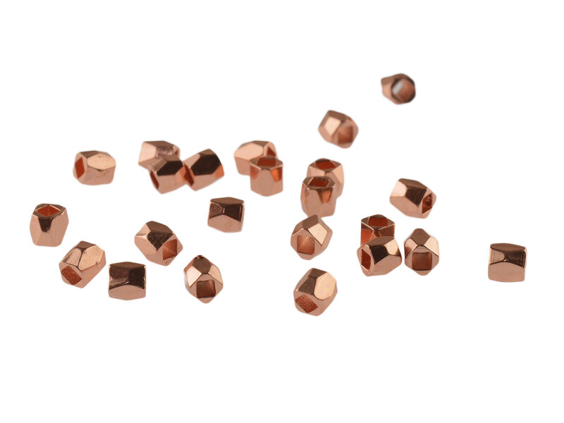 10 Zwischenperlen "Polygon" in peachy rosègold, 3x3mm