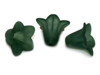 10 Blüten in Waldgrün gefrostet, 18 mm