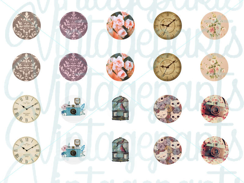 Motivbogen Vintage für Cabochons verschiedener Größen